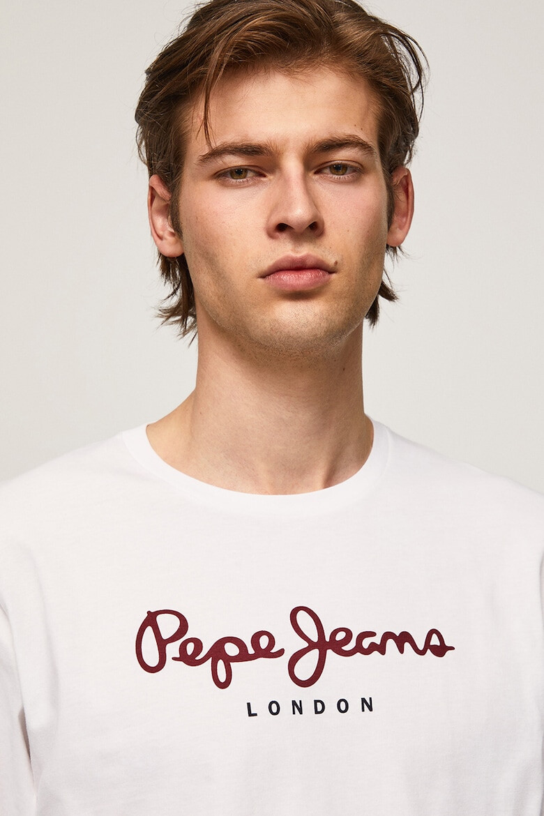 Pepe Jeans London Памучна блуза с лого - Pepit.bg