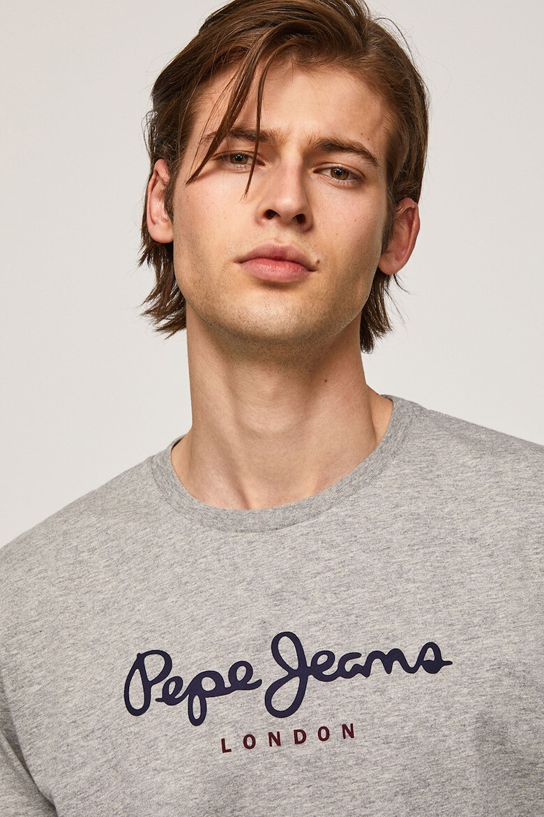 Pepe Jeans London Памучна блуза с лого - Pepit.bg