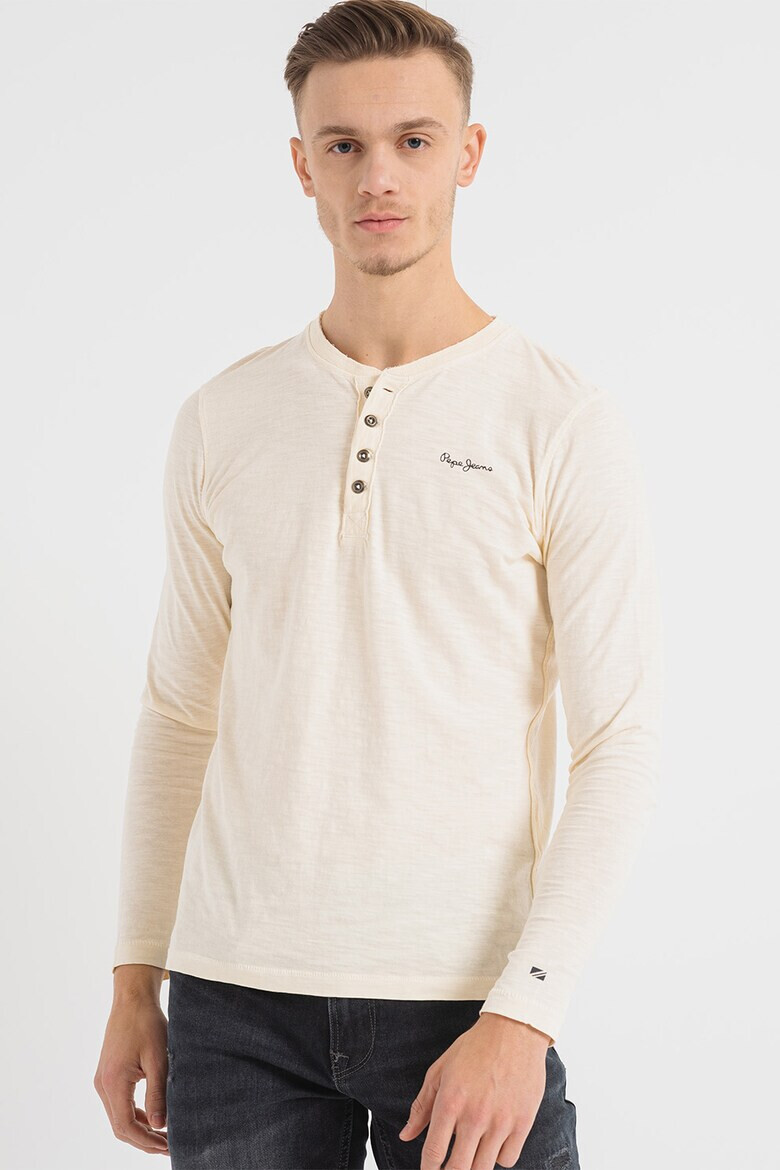 Pepe Jeans London Памучна блуза Thane с деколте Henley - Pepit.bg