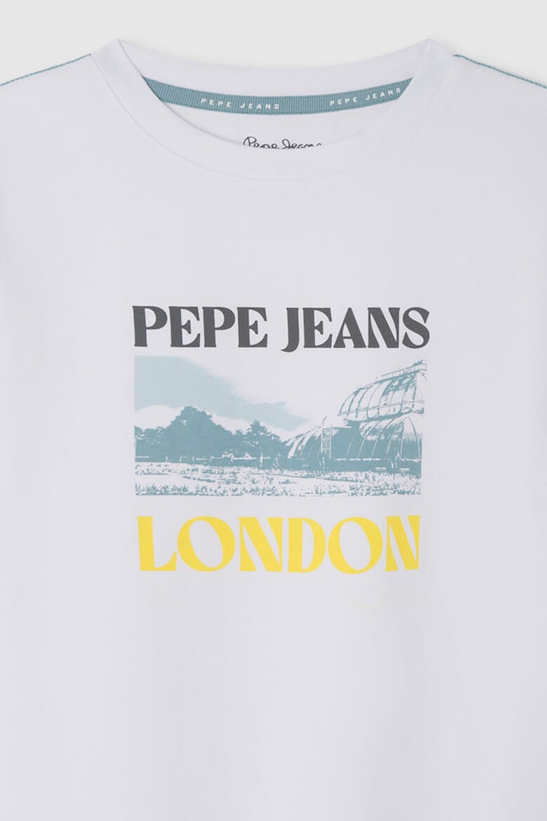 Pepe Jeans London Памучна тениска с контрастни ръкави - Pepit.bg