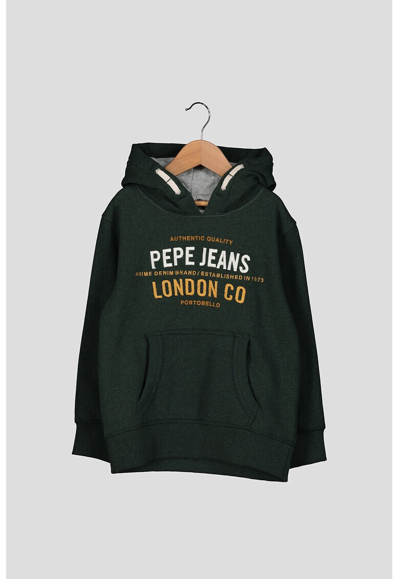 Pepe Jeans London Суитшърт с качулка и контрастно лого - Pepit.bg