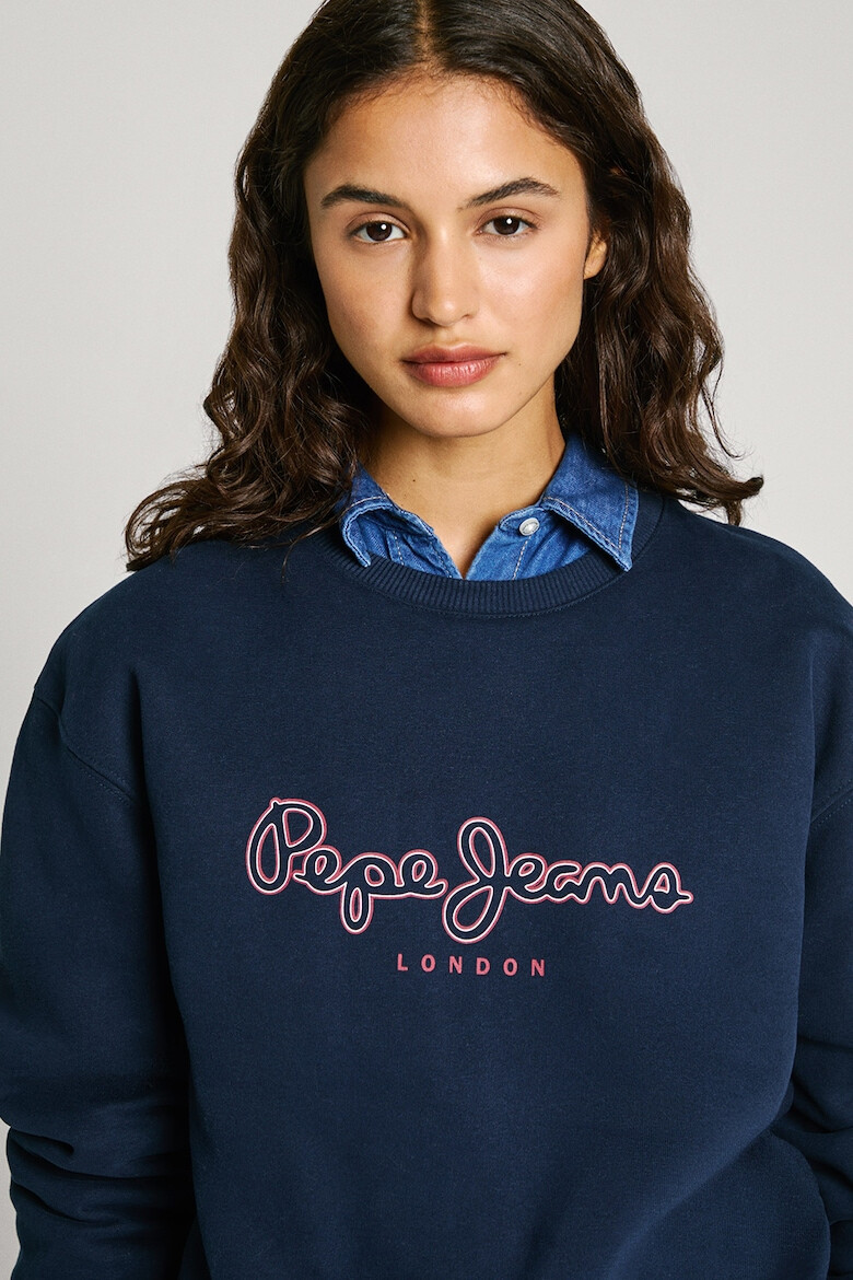 Pepe Jeans London Суитшърт с овално деколте и лого - Pepit.bg