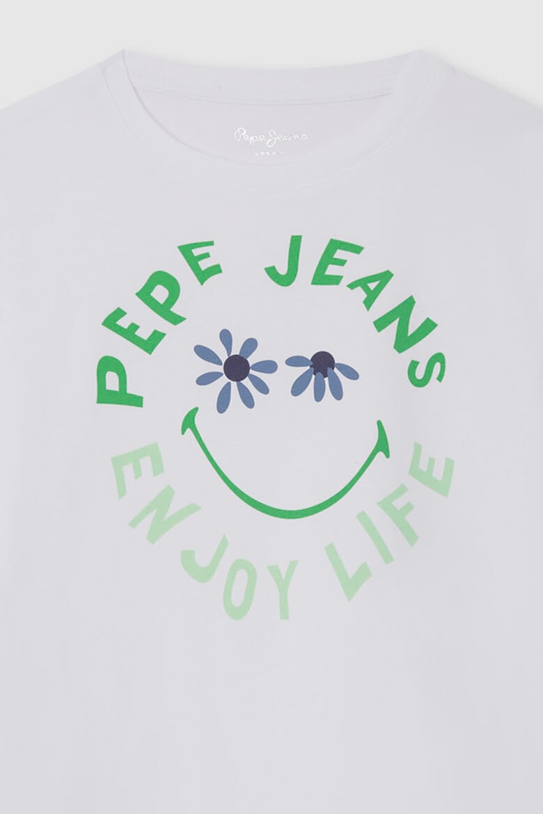 Pepe Jeans London Тениска с лого и надпис - Pepit.bg