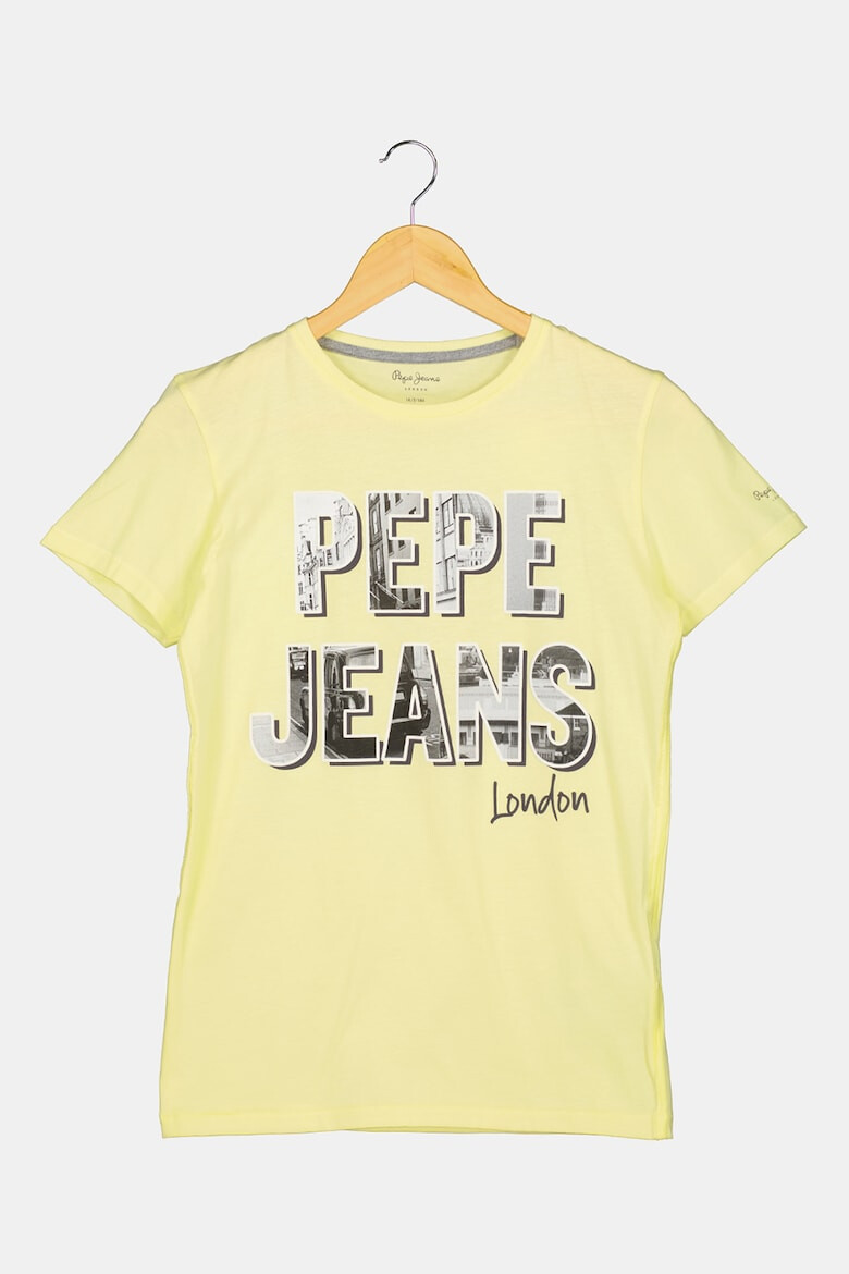 Pepe Jeans London Тениска с овално деколте и лого - Pepit.bg