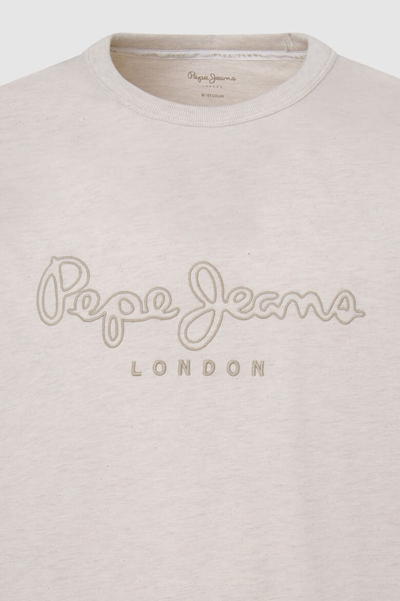 Pepe Jeans London Тениска с овално деколте и лого - Pepit.bg