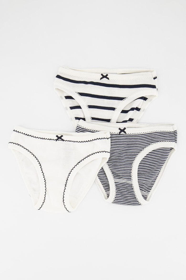 PETIT BATEAU Раирани памучни бикини 3 чифта - Pepit.bg