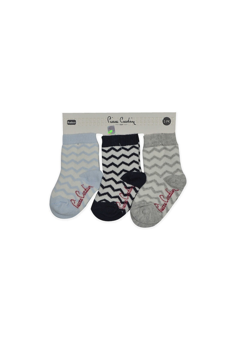 Pierre Cardin Baby Чорапи с шарка шеврон - 3 чифта - Pepit.bg