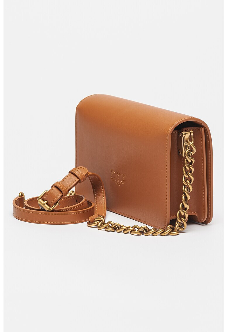 Pinko Кожена чанта Love Mini Click с лого - Pepit.bg