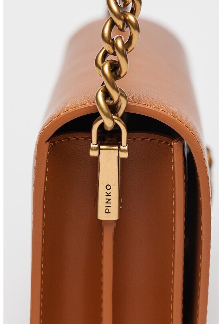 Pinko Кожена чанта Love Mini Click с лого - Pepit.bg