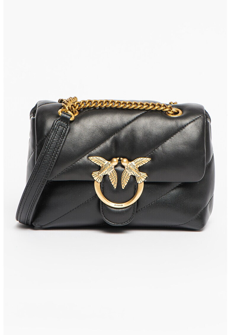 Pinko Кожена чанта Love Mini с шевове - Pepit.bg