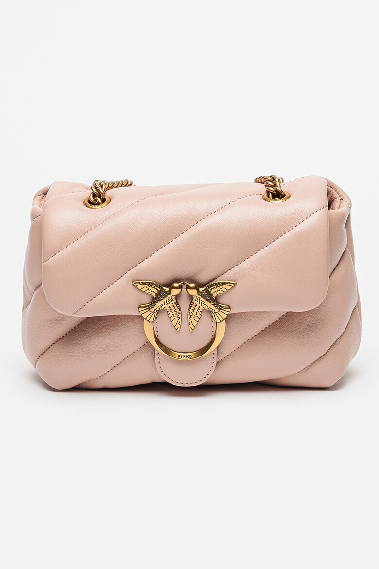 Pinko Кожена чанта през рамо Love Mini Puff - Прашно розово - 15x21x9 - Pepit.bg