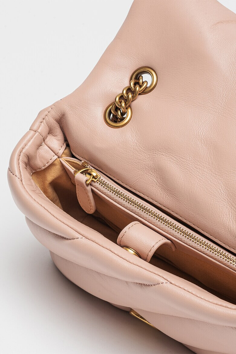 Pinko Кожена чанта през рамо Love Mini Puff - Прашно розово - 15x21x9 - Pepit.bg