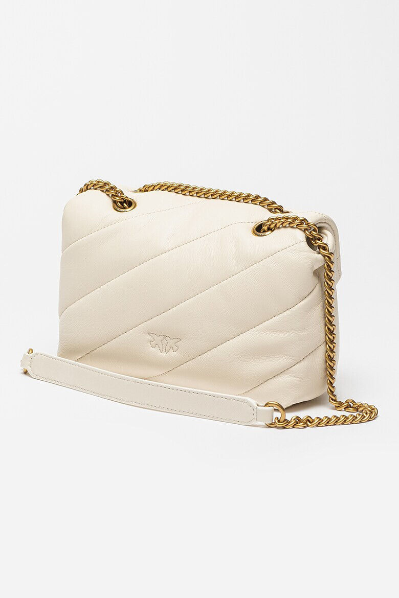 Pinko Кожена чанта през рамо Love Mini Puff - Крем - 15x21x9 - Pepit.bg