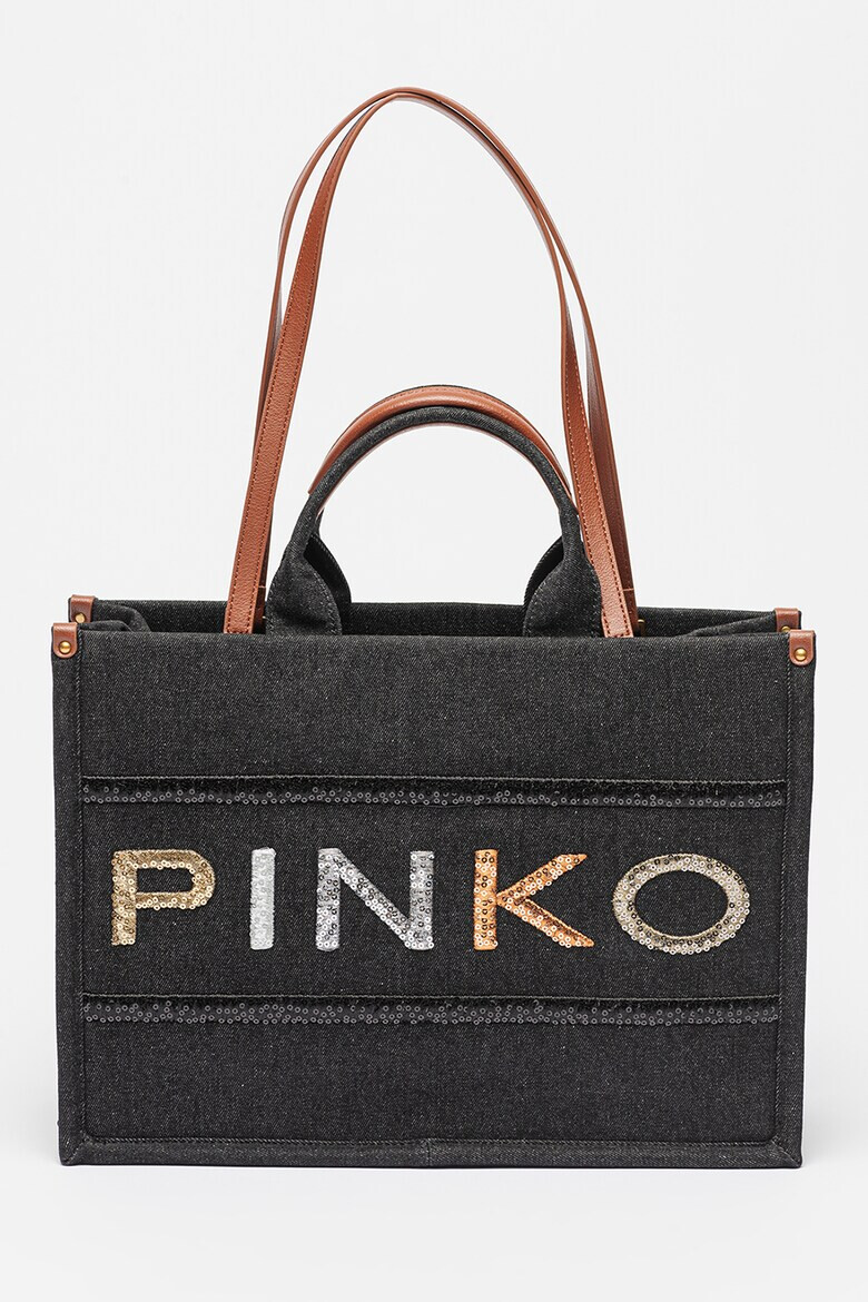 Pinko Шопинг чанта с лого от пайети - Pepit.bg