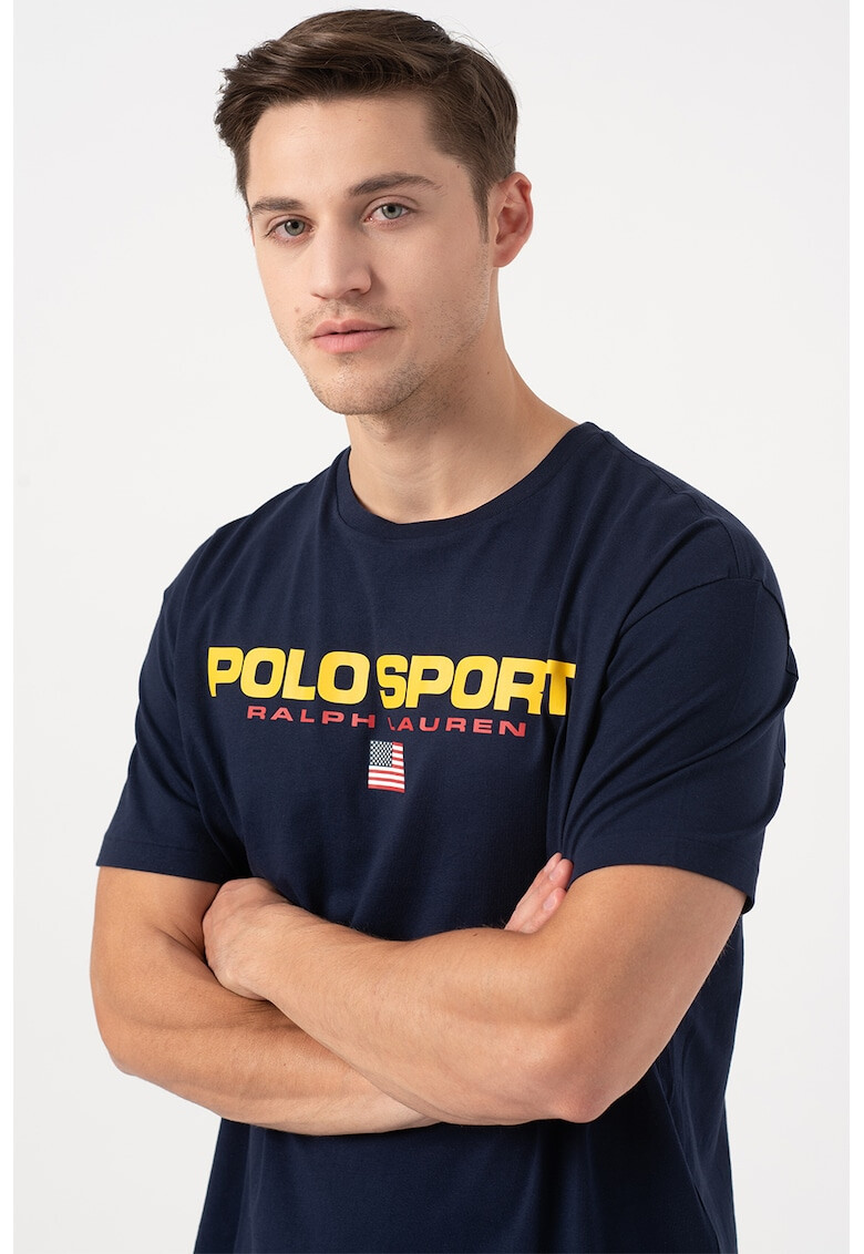 Polo Ralph Lauren Тениска с овално деколте и контрастно лого - Pepit.bg