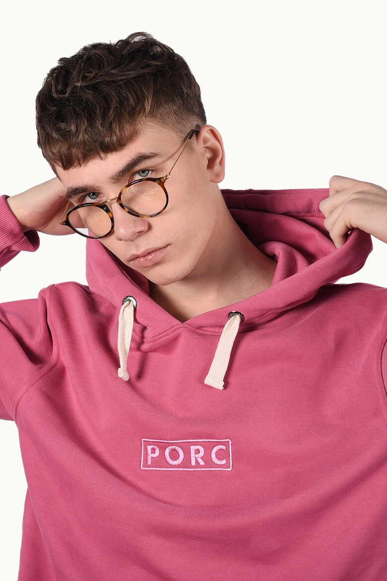 PORC Унисекс худи Nugget с лого - Розово - Pepit.bg
