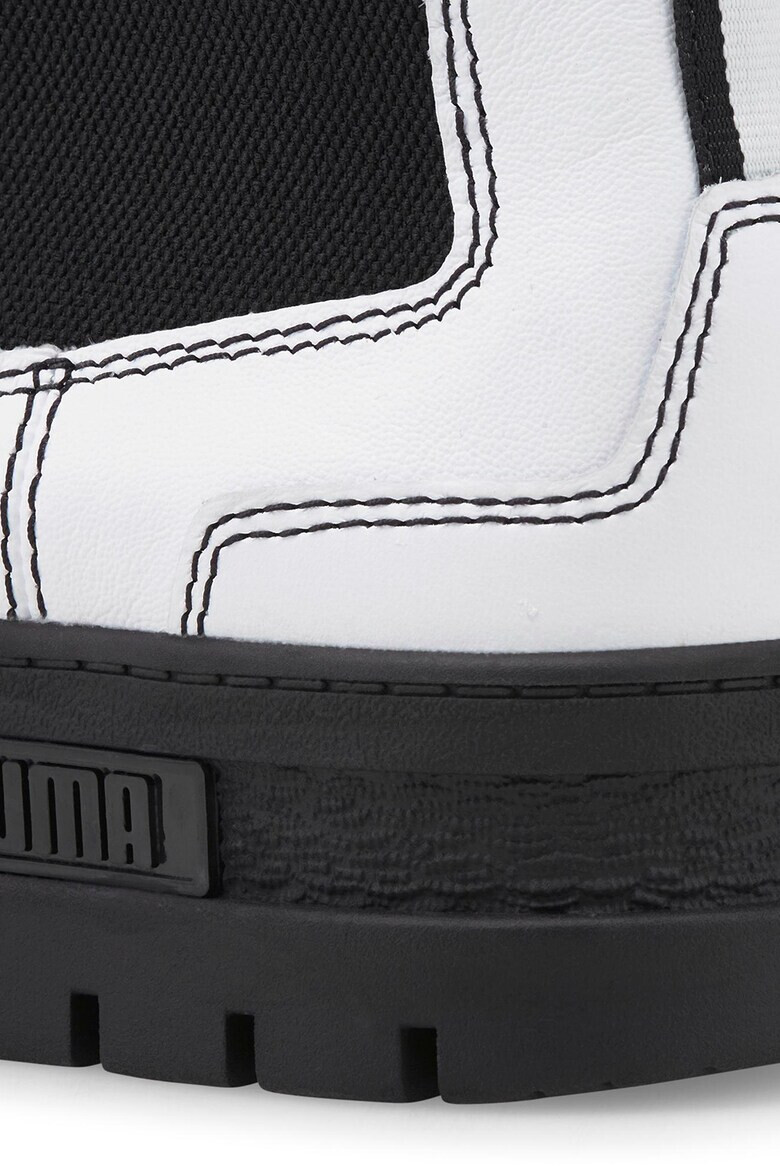 Puma Боти Mayze Chelsea с равна платформа и текстил - Бял/Черен - Pepit.bg