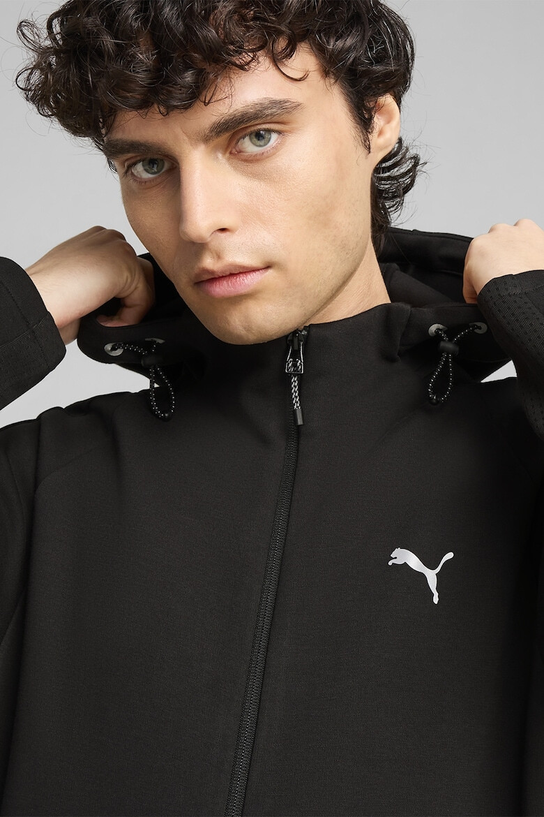 Puma Худи с цип и ръкави реглан - Черен - Pepit.bg