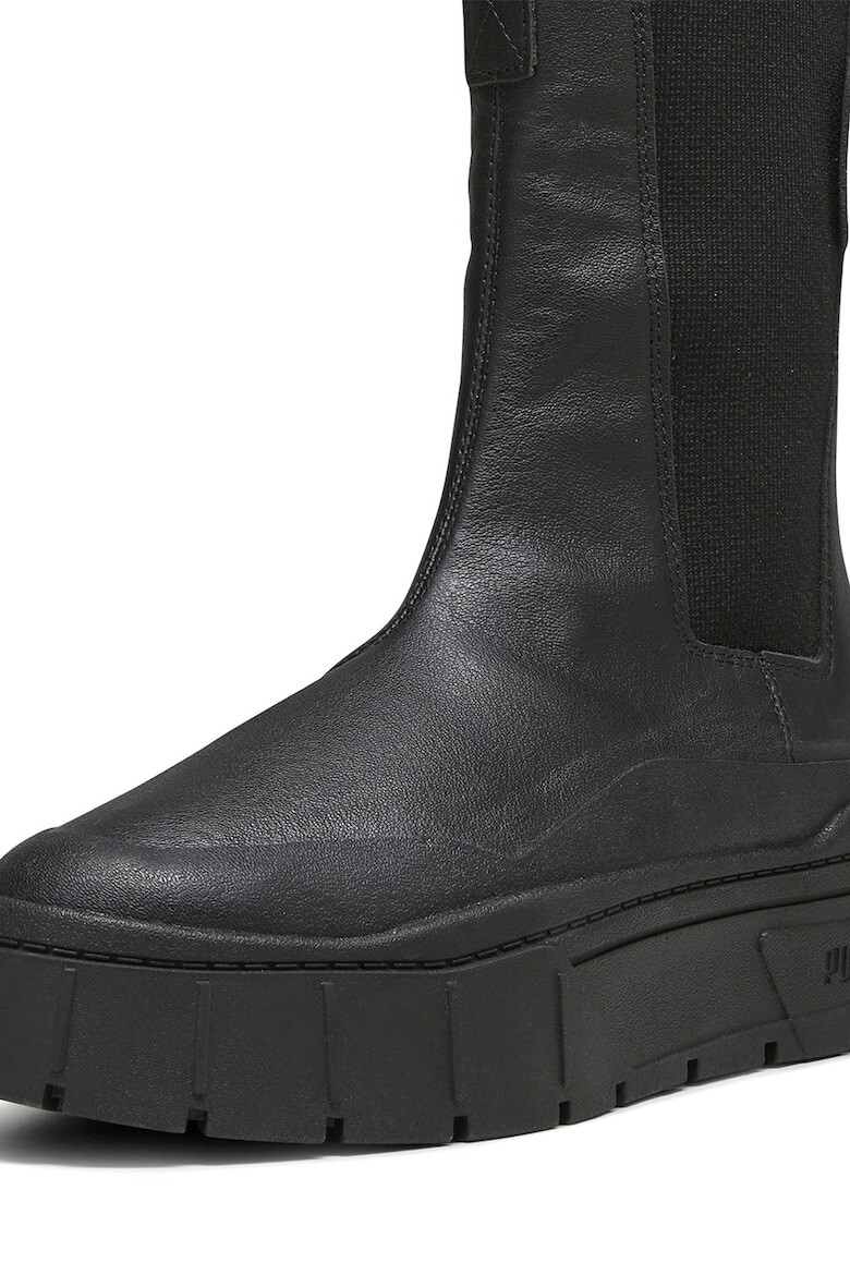 Puma Кожени ботуши Mayze Stack Chelsea с текстил - Черен - Pepit.bg