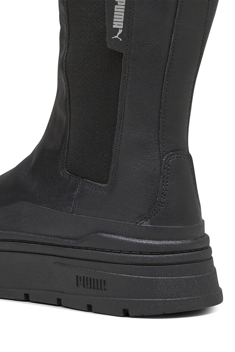 Puma Кожени ботуши Mayze Stack Chelsea с текстил - Черен - Pepit.bg