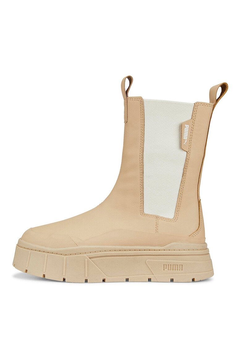 Puma Кожени ботуши Mayze Stack Chelsea с текстил - Бежов - Pepit.bg