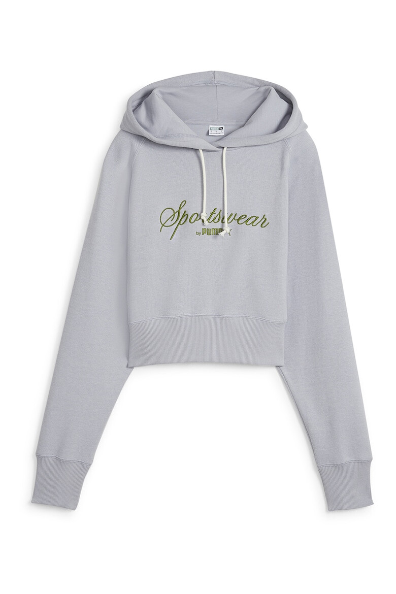 Puma Късо худи Classics+ с бродерия - Сив - Pepit.bg