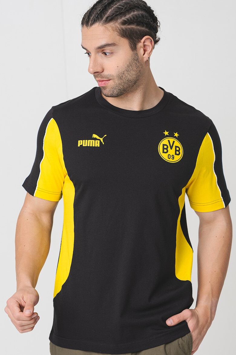 Puma Памучна тениска BVB с овално деколте - Pepit.bg