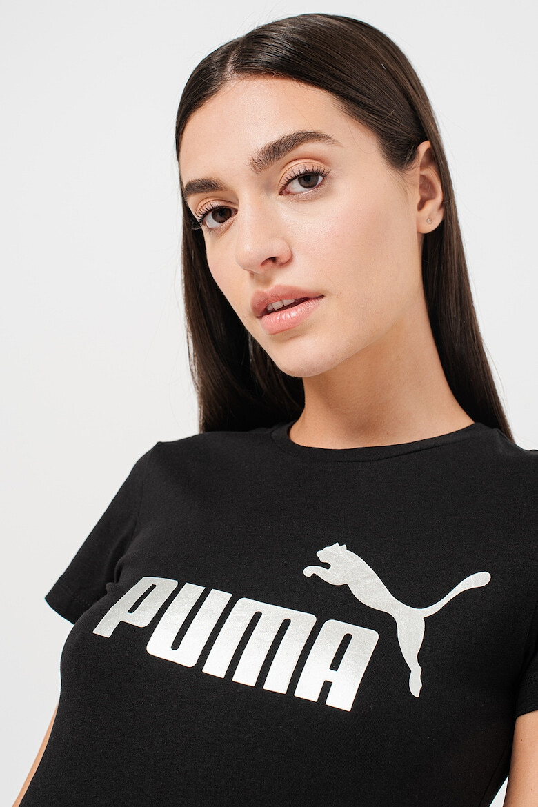 Puma Памучна тениска Essentials+ с контрастно лого - Pepit.bg