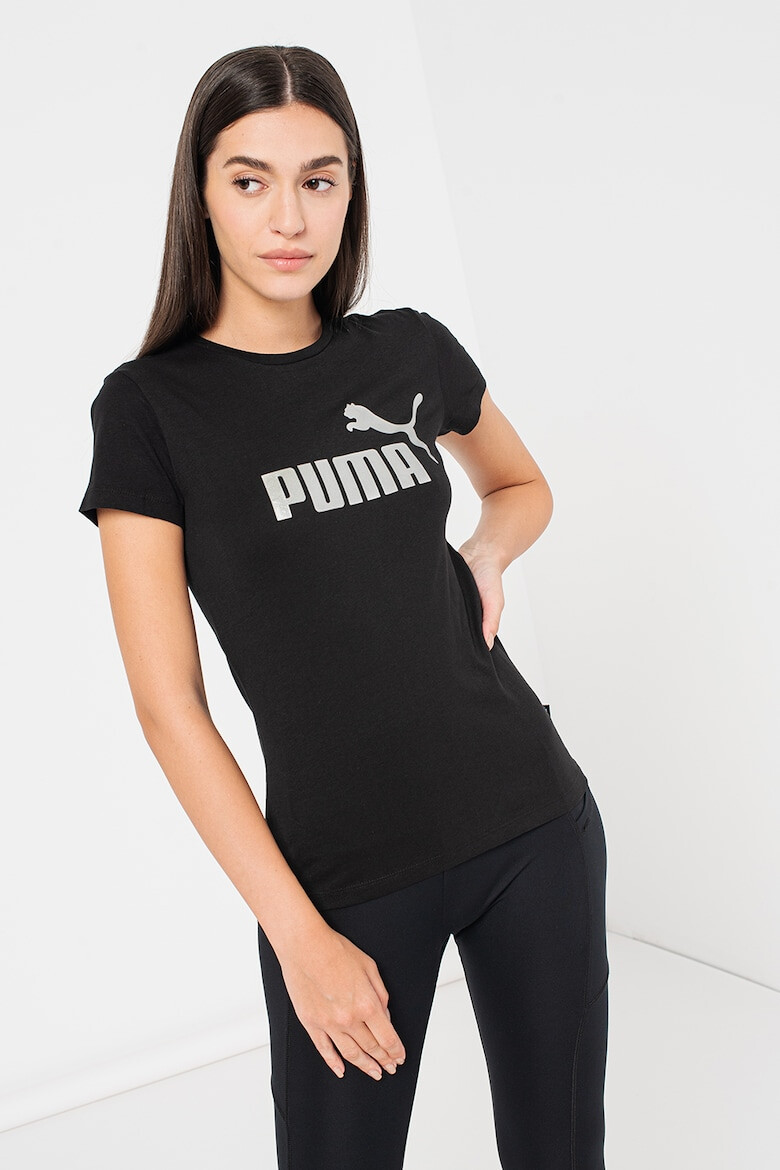 Puma Памучна тениска Essentials+ с контрастно лого - Pepit.bg