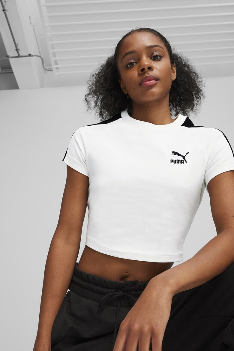 Puma Скъсена памучна тениска с лого - Pepit.bg