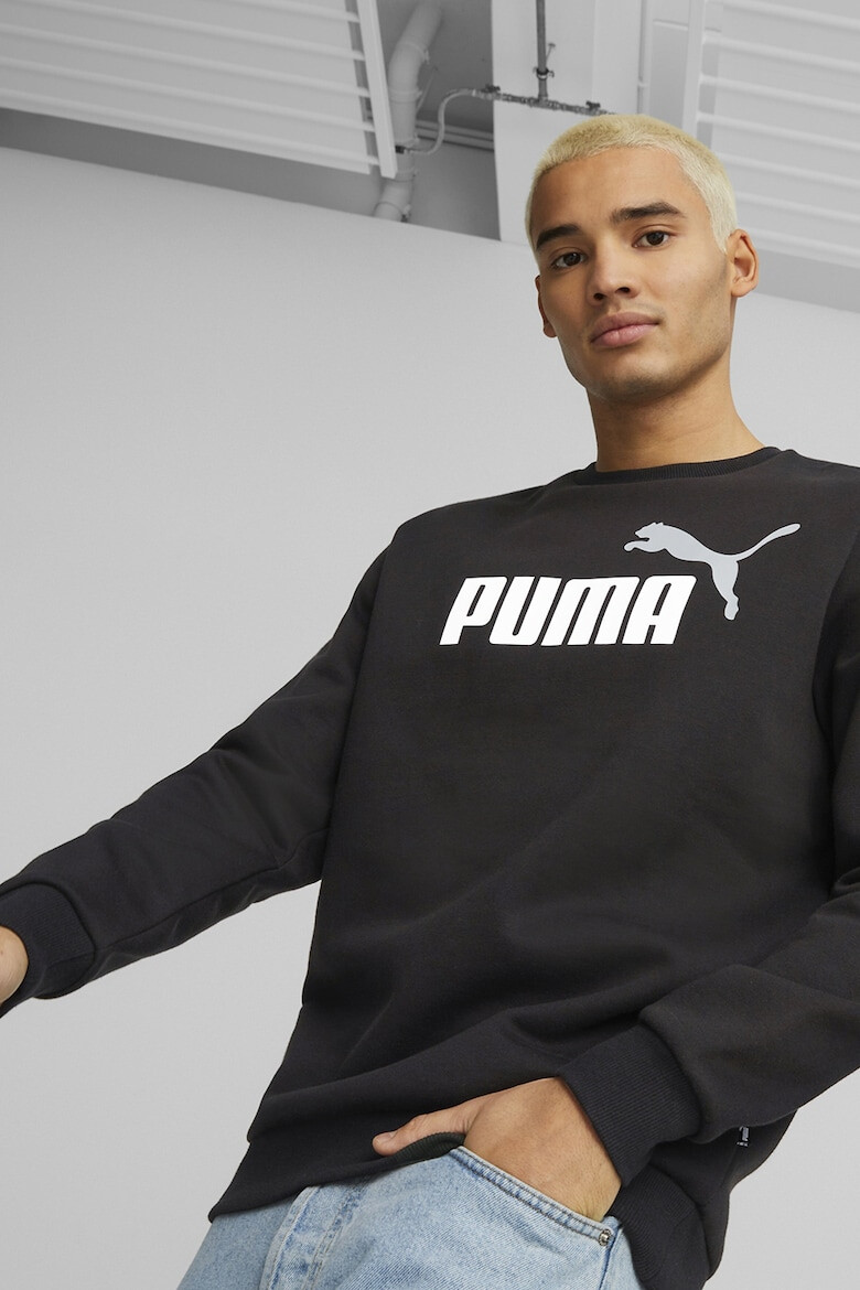 Puma Суитшърт Essentials с овално деколте и лого - Черен - Бял - - Pepit.bg