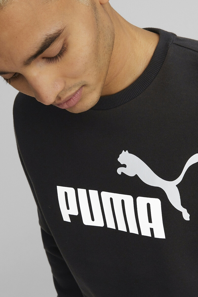 Puma Суитшърт Essentials с овално деколте и лого - Черен - Бял - - Pepit.bg