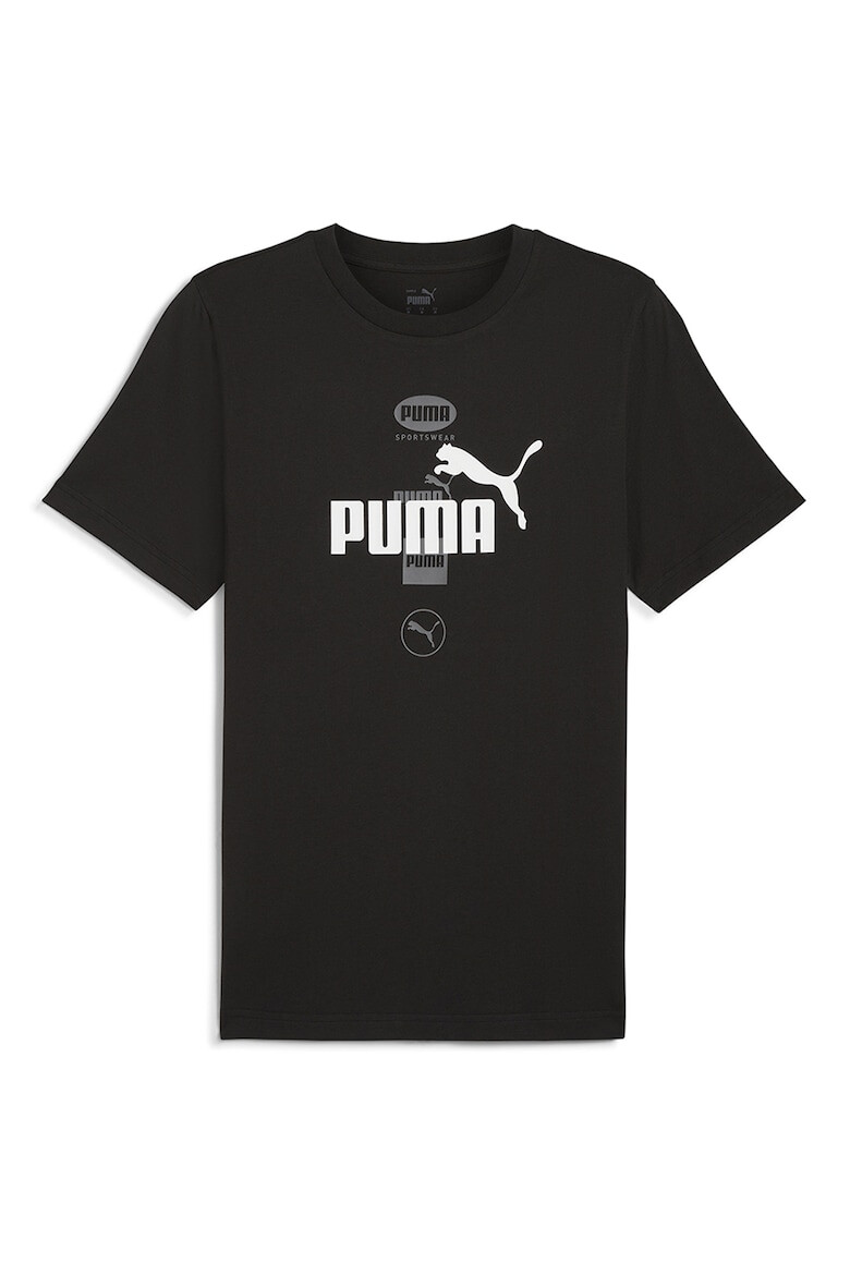 Puma Тениска с овално деколте и лого - Pepit.bg