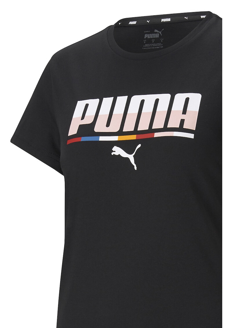 Puma Тениска с овално деколте и лого - Pepit.bg