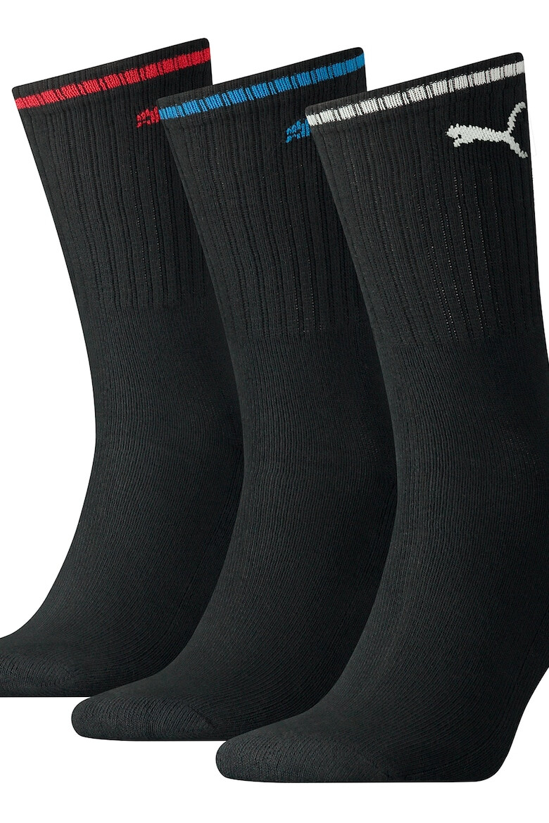 Puma Унисекс дълги чорапи с лого - 3 чифта - Pepit.bg