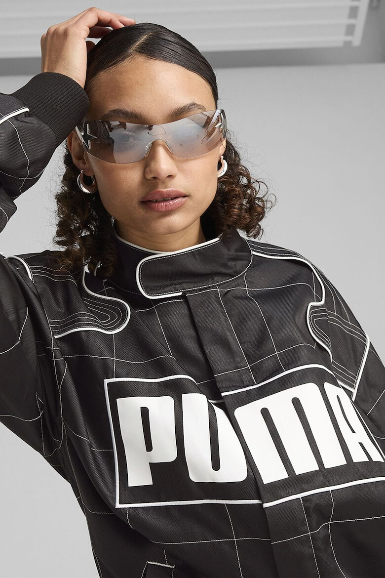 Puma Унисекс уголемено яке с лого - Бял/Избеляло черно - Pepit.bg