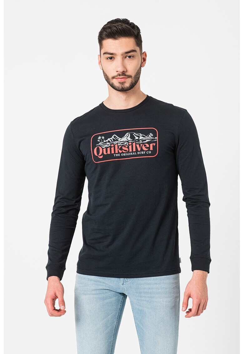 QUIKSILVER Блуза Mountain Script с овално деколте и лого - Pepit.bg