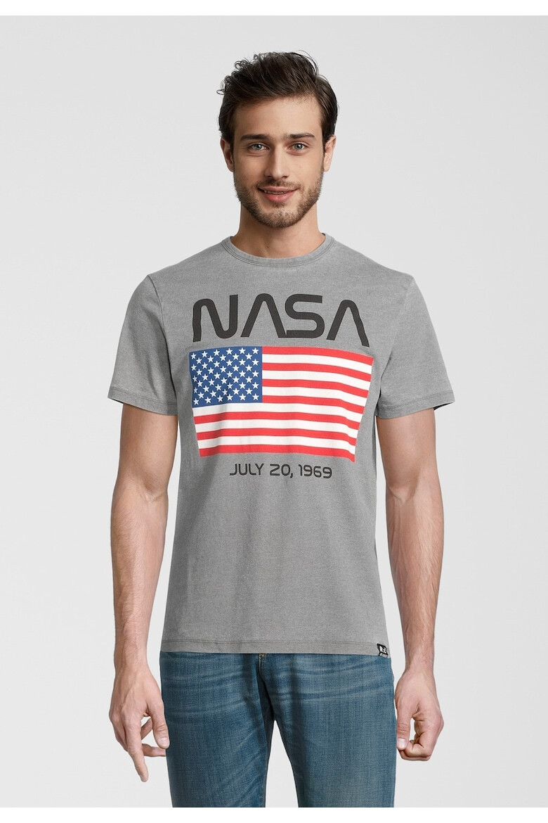 Recovered Памучна тениска NASA Moon Landing Date USA Flag 5377 - Pepit.bg