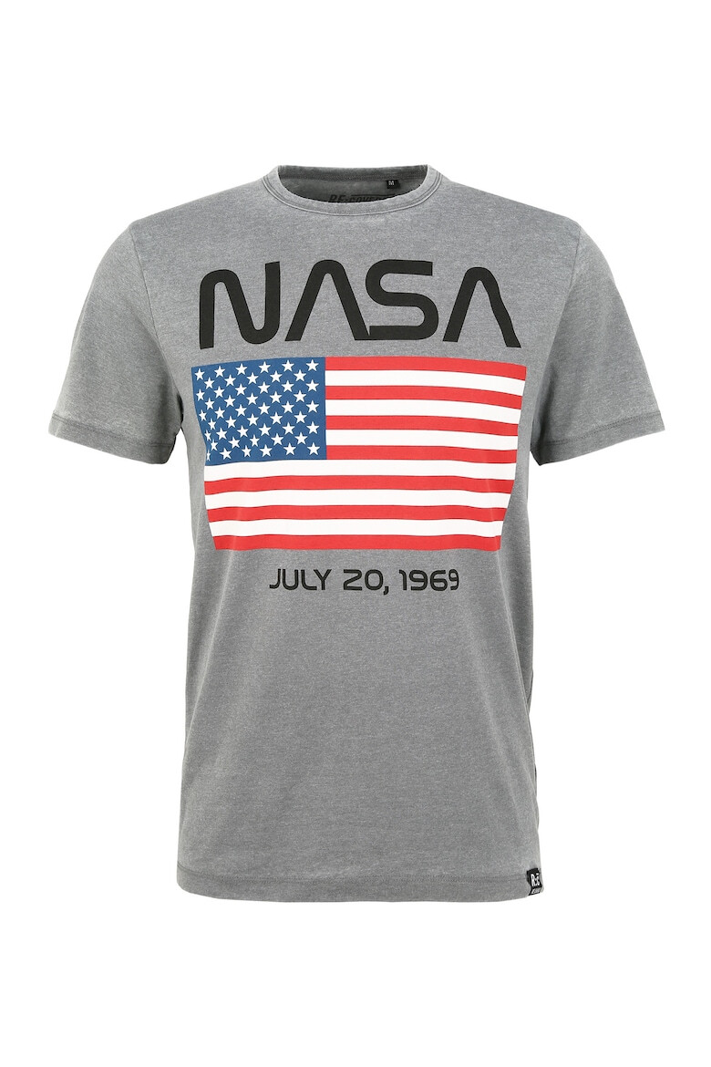 Recovered Памучна тениска NASA Moon Landing Date USA Flag 5377 - Pepit.bg