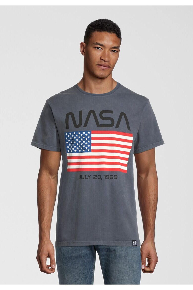 Recovered Тениска NASA Moon Landing Date USA Flag 5503 - Pepit.bg