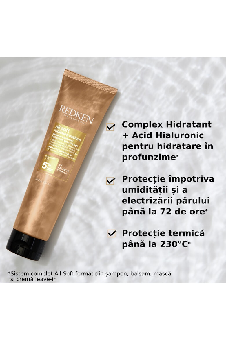 Redken Балсам All Soft Moisture Restore Без изплакване За суха коса Обогатен с арганово масло и хиалуронова киселина 150 мл - Pepit.bg