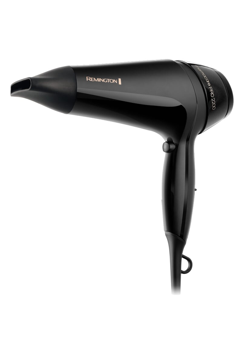 Remington Сешоар Thermacare Pro 2200 - 2000 W - 3 настройки на температурата - 2 скорости - Йонизатор - Керамична решетка - Черна - Pepit.bg