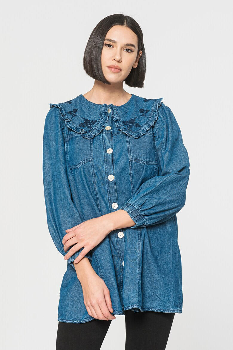 RIVER ISLAND Дънкова риза с яка Peter-Pan - Pepit.bg
