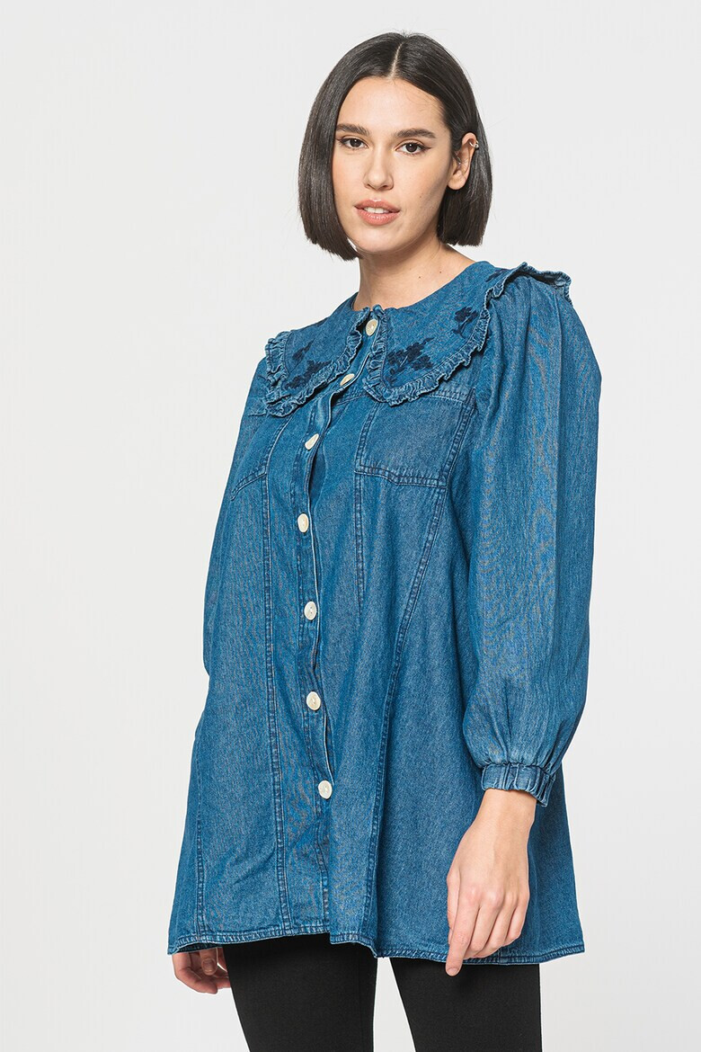 RIVER ISLAND Дънкова риза с яка Peter-Pan - Pepit.bg