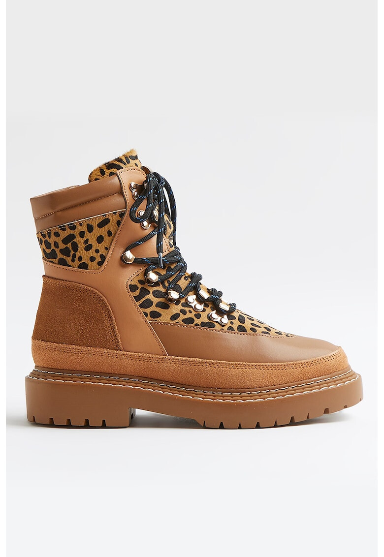 RIVER ISLAND Кожени боти с принт - Pepit.bg