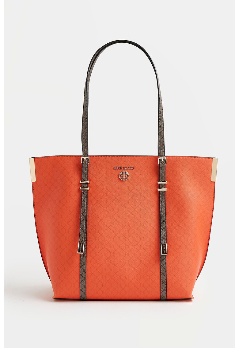 RIVER ISLAND Шопинг чанта с шарка на монограм - Pepit.bg