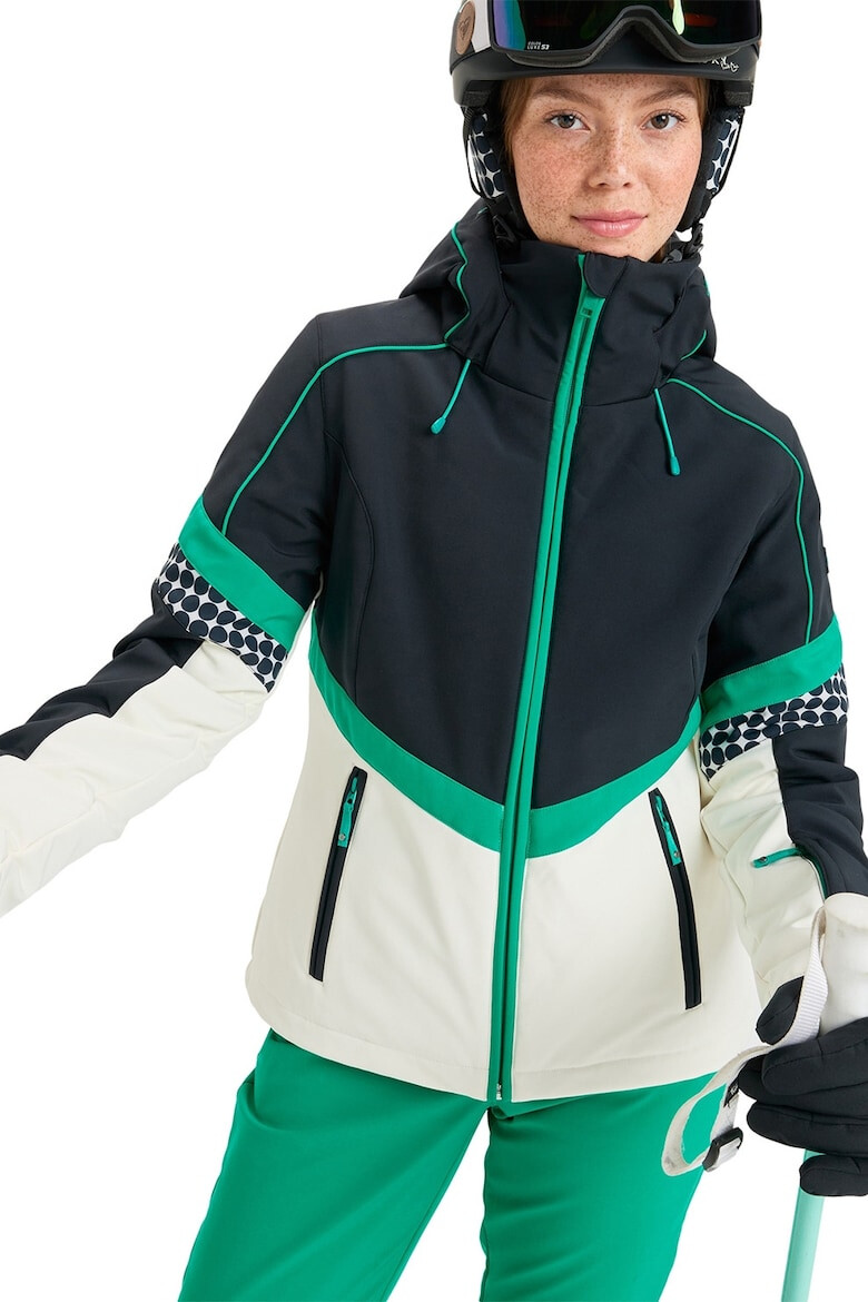 ROXY Ски яке Peak Chic със Softshell - Бял/Зелен/Черен - Pepit.bg