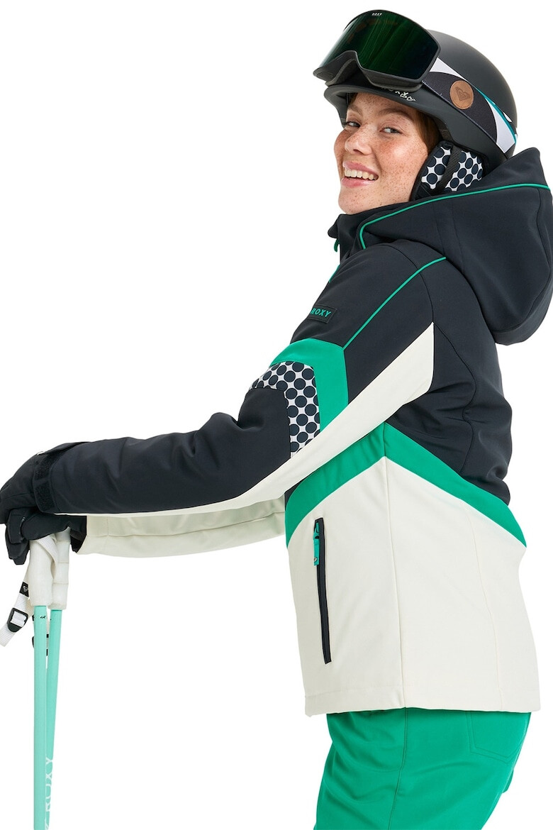 ROXY Ски яке Peak Chic със Softshell - Бял/Зелен/Черен - Pepit.bg