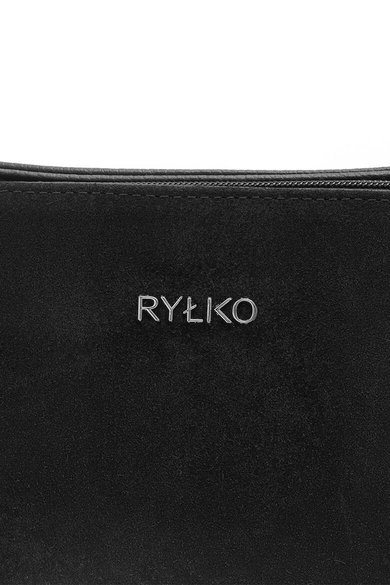 RYLKO Кожена чанта през рамо с лого - Черен - Pepit.bg