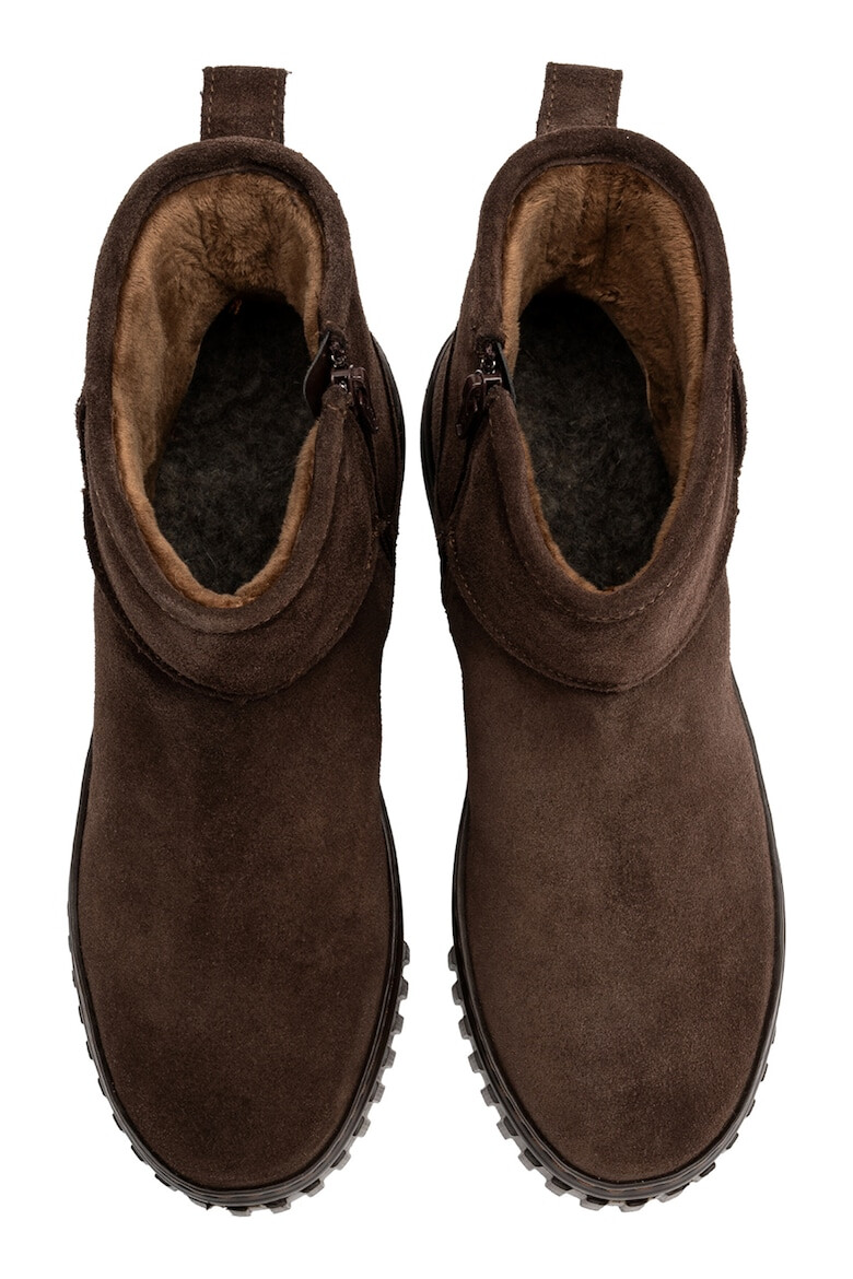 RYLKO Велурени зимни боти - Тъмнокафяв - Pepit.bg